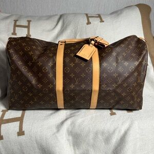 Louis Vuitton Monogram Travel Bag in Brown and Tan